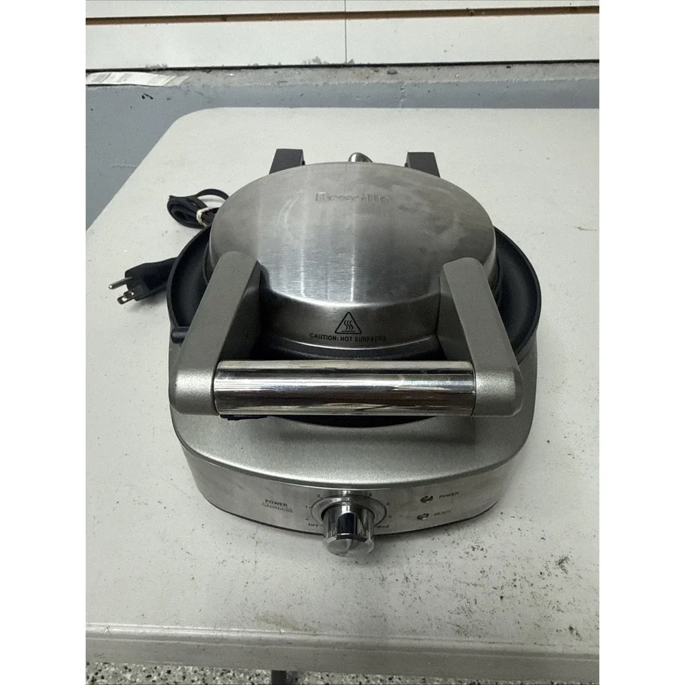 Breville Waffle Maker BWM520XL No Mess Stainless Steel WORKS Tested Clean EUC!!